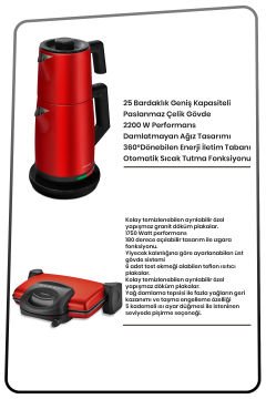 Kırmızı Elektrikli Mutfak Çeyiz Seti 2 Li Evlilik Paketi