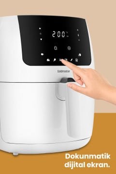 Avantajlı Beyaz İkili Set 7 Litre XXL Airfryer Sıcak Hava Fritözü 5 Fincan Kapasiteli Türk Kahve Makinesi