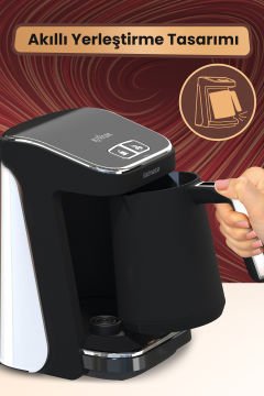 Avantajlı Beyaz İkili Set 7 Litre XXL Airfryer Sıcak Hava Fritözü 5 Fincan Kapasiteli Türk Kahve Makinesi