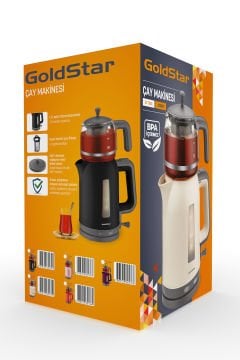 ST7335S Siyah 2200 Watt Cam Demlikli Çay Makinesi ve Su Isıtıcısı