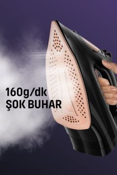 Alanza 2200 Watt Seramik Tabanlı Kireç Önlemeli 160 gr Etkili Şok Buharlı Ütü