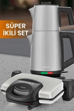 Silver Avantajlı İkili Set Çay Makinesi Ve Tost Makinesi