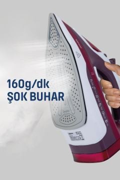 Orginal Maxipress Kırmızı 2200 Watt Seramik Tabanlı 160 gr Şok Buharlı Ütü