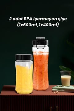 Lifemix Buz Kırma Özellikli Gold 2 Adet Bpa Free Tritan Şişeli Kişisel Personal Smoothie Blender