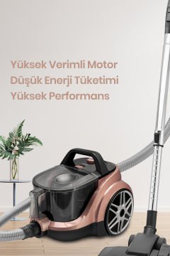 Goldpower Sessiz 2.5 Litre Kapasiteli Hız ve Emiş Güç Ayarlı Fitreli Toz Torbasız Elektrikli Süpürge