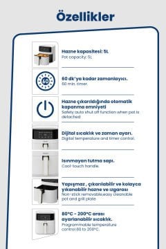 Rivoli GM-8412 Sıcak Hava Fritözü Airfryer