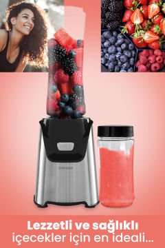 Quickmax Buz Kırma Özellikli Inox 2 Adet Bpa Free Tritan Şişeli Kişisel Personal Smoothie Blender