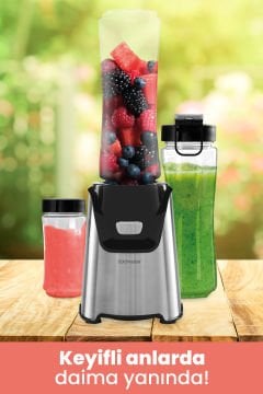 Quickmax Buz Kırma Özellikli Inox 2 Adet Bpa Free Tritan Şişeli Kişisel Personal Smoothie Blender