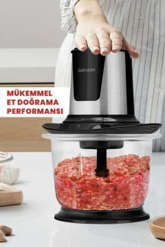 Chopperix İnox 1.5 Litre Büyük Cam Hazneli 4 Bıçaklı Paslanmaz Çelik Rondo Doğrayıcı GM7297