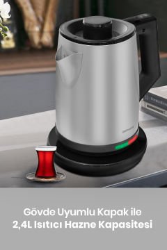 Paslanmaz Çelik Inox İkili Set Çay Makinesi Tost Izgara Makinesi
