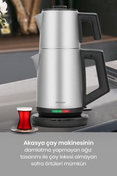 Paslanmaz Çelik Inox İkili Set Çay Makinesi Tost Izgara Makinesi