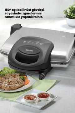 Paslanmaz Çelik Inox İkili Set Çay Makinesi Tost Izgara Makinesi
