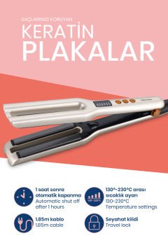 Twinpro Dijital Ekranlı Keratin Seramik Çift Plakalı İyonik Saç Düzleştirici