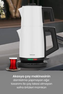 Süt Beyazı Avantajlı İkili Set Paketi Çelik Çay Makinesi Ve Tost Izgara Makinesi