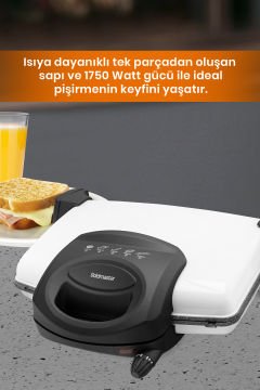Süt Beyazı Avantajlı İkili Set Paketi Çelik Türk Kahve Makinesi Tost Izgara Makinesi