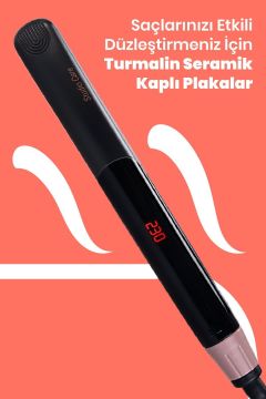Mila Dijital Ekran Keratin Seramik Ince Plakalı Saç Düzleştirici Ve Şekillendirici Gm7172