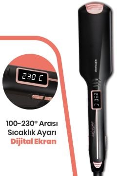 Defne Dijital Ekranlı Turmalin Keratin Seramik Geniş Plakalı Saç Düzleştirici Gm7186