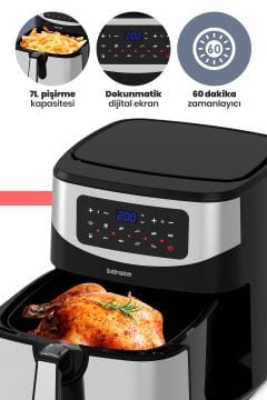 Grandchef 9.2 Litre Dokunmatik Airfryer Yağsız Sıcak Hava Fritözü