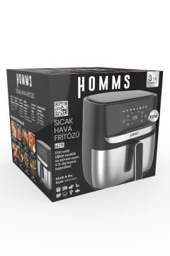 H20 1700 Watt XL Dijital Dokunmatik 8 Ön Programlı Airfryer Yağsız Kızartma Sıcak Hava Fritöz