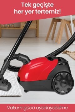 Micro Kırmızı 2,5 Litre Kapasiteli Yıkanabilir Toz Torbalı 5 Yıl Garantili Elektrikli Süpürge