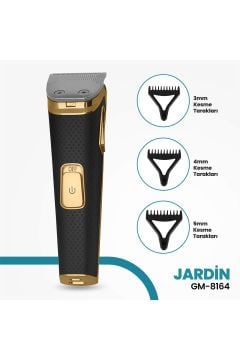 Jardin Paslanmaz Çelik Çift Port Şarj Girişli Saç Sakal Şekillendirme Makinesi Gm8164
