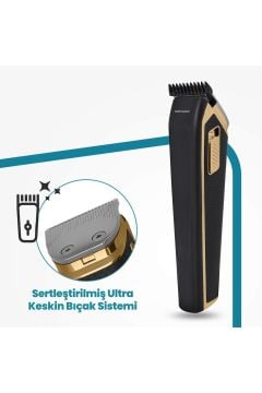 Jardin Paslanmaz Çelik Çift Port Şarj Girişli Saç Sakal Şekillendirme Makinesi Gm8164