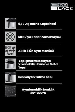 ProBlack P600 Sıcak Hava Fritözü Airfryer