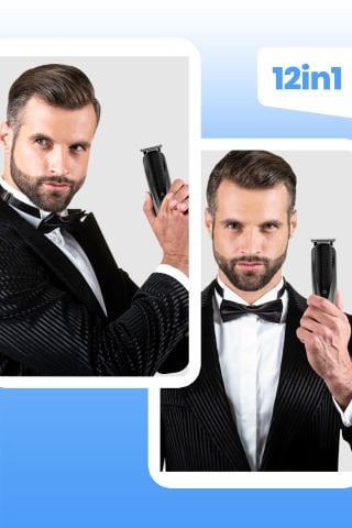 Cool Profesyonel Dijital Göstergeli 12 In 1 Erkek Bakım Saç Ve Sakal Tıraş Seti Taşıma Çantalı