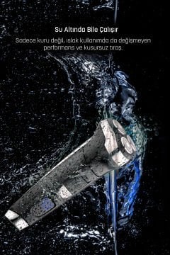 Dijital Ekranlı Oynar Başlık Şarj Standlı Eros Islak Kuru Saç Sakal Erkek Bakım Seti Tıraş Makinesi