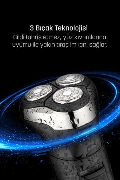 Dijital Ekranlı Oynar Başlık Şarj Standlı Eros Islak Kuru Saç Sakal Erkek Bakım Seti Tıraş Makinesi