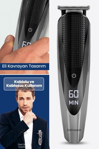 Cool Profesyonel Dijital Göstergeli 12 In 1 Erkek Bakım Saç Ve Sakal Tıraş Seti Taşıma Çantalı