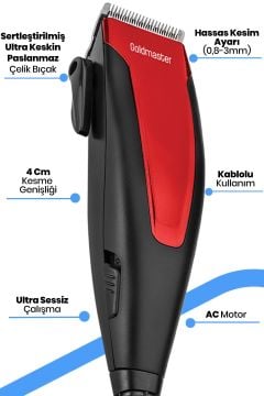 Karizma Profesyonel Ultra Sessiz Ac Motorlu Paslanmaz Çelik Saç Sakal Tıraş Kesme Makinesi