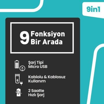 Vip 9in1 Saç Sakal Şekillendirme Makinesi