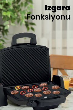 Tadım Siyah 1800 Watt Çıkarılabilir Plakalı Kademe Ve Isı Ayarlı Tost Ve Izgara Makinesi