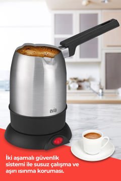 Inox 850 Watt Çift Ağızlı Paslanmaz Çelik Elektrikli Cezve