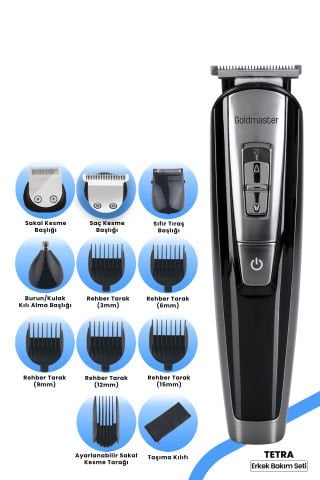 Tetra 11 In 1 Islak Kuru Hızlı Şarj Lityum Batarya Çelik Bıçaklı Taşıma Kılıflı Erkek Bakım Seti
