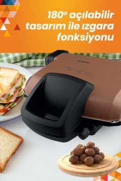 Goldstar ST7400 Gold 1800 Watt Çıkarılabilir Plakalı Isı Ayarlı Tost Ve Izgara Makinesi