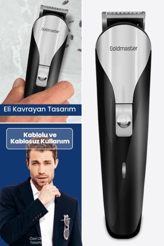 Jest Kablolu Kablosuz Paslanmaz Çelik Standlı Micro Usb'li 14 in 1 Yüz, Saç Erkek Bakım Seti Kiti