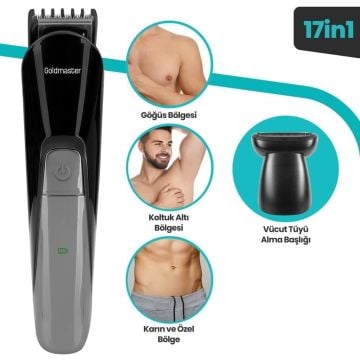 Magicman Saç Ve Sakal Vücut Tıraş Makinesi 17 In1 Standlı Adaptörlü Full Erkek Bakım Seti