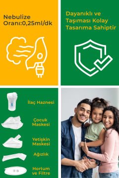 Kompresörlü Nebulizatör Kapaklı Buhar Makinesi 54521