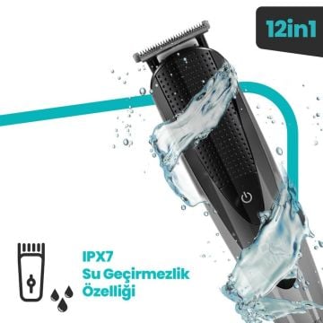 Drive Islak Kuru Ipx7 Su Geçirmez Yıkanabilir 12 In 1 Standlı Erkek Bakım Seti