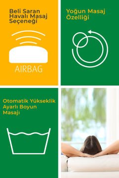 Alman Tasarım Boy Ayarlanmalı Isıtmalı Titreşimli Shiatsu Çok Yönlü Masaj Minderi