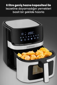 Vetto 1700 Watt Xl Dijital Dokunmatik 8 Ön Programlı Airfryer Yağsız Kızartma Sıcak Hava Fritöz