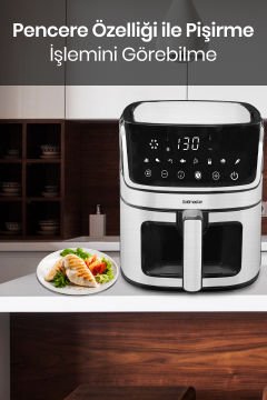 Vetto 1700 Watt Xl Dijital Dokunmatik 8 Ön Programlı Airfryer Yağsız Kızartma Sıcak Hava Fritöz