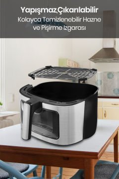 Vetto 1700 Watt Xl Dijital Dokunmatik 8 Ön Programlı Airfryer Yağsız Kızartma Sıcak Hava Fritöz