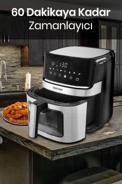 Vetto 1700 Watt Xl Dijital Dokunmatik 8 Ön Programlı Airfryer Yağsız Kızartma Sıcak Hava Fritöz