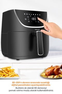 Blackfry 1700 Watt Dijital Dokunmatik 8 Ön Programlı 5.7 Litre Yağsız Kızartma Sıcak Hava Fritöz