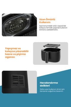 Blackfry 1700 Watt Dijital Dokunmatik 8 Ön Programlı 5.7 Litre Yağsız Kızartma Sıcak Hava Fritöz Airfryer