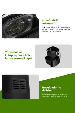 Presta 7 Litre Geniş Hazneli Xxl Dokunmatik Dinamik Hava Akımı Teknoloji Airfryer Sıcak Hava Fritözü