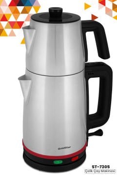 Goldstar Inox 2200 Watt Paslanmaz Çelik Çay Makinesi Ve Su Isıtıcısı St-7305